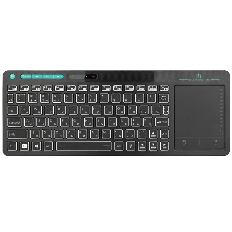 Rii RT518S Mini Bluetooth Wireless 2-LED Color Backlit Multimedia Keyboard Mouse Rechargable Keyboard For Android TV Box /PC
