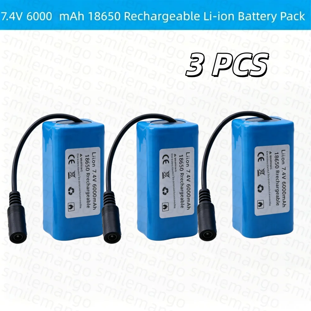 7.4V 6000mAh Battery with USB Charger For T188 T888 2011-5 V007 C18 H18 Remote Control RC Fishing Bait Boat Spare Battery Parts