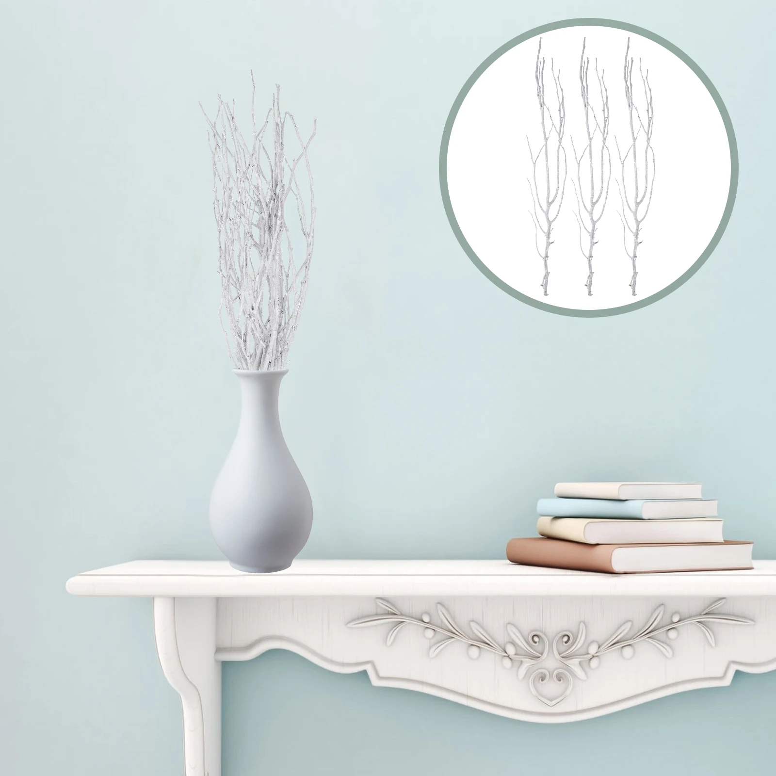 

Decorative White Branches Outdoor Ornaments Fake Wooden Twigs Tree for Decoration