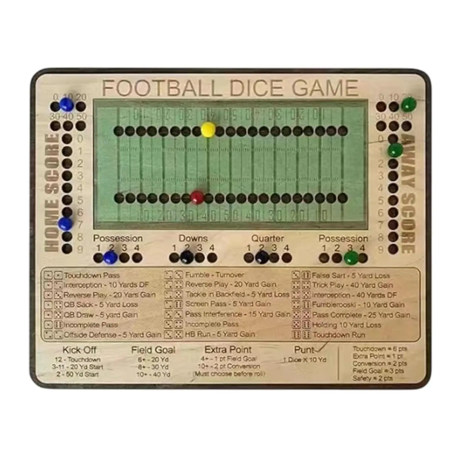 Board Game Easy to Play Football Dice Game Dice Soccer Strategy Game for Ages 7 Years up Gift Friend Football Fans 2-4 Players