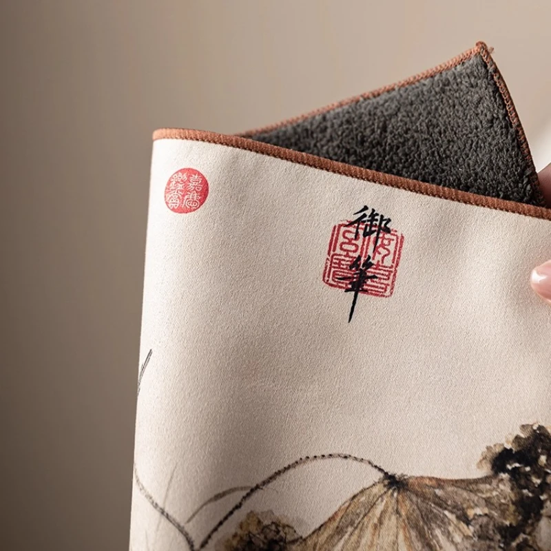 Chinese style national style thickened absorbent cotton lint tea towel tablecloth pot towel tea table thermal insulation pad