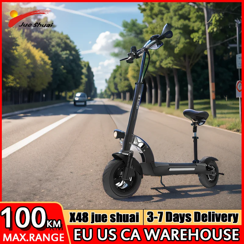 100KM Long Range X48 Electric Scooter 48V 1200W Powerful Rear Motor 60KM/H Top Speed Scooter Electric 10