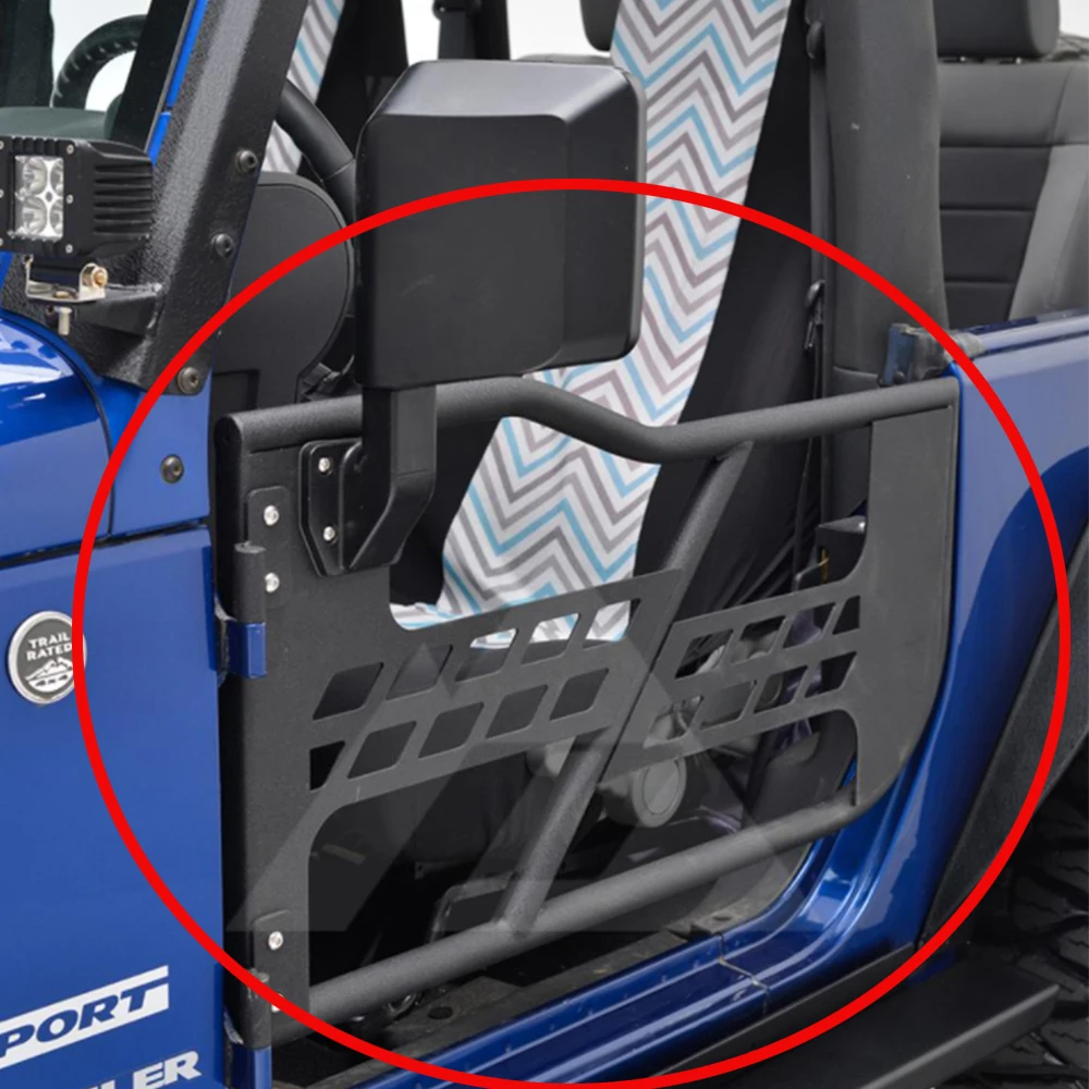 Lantsun J197 Off road Trail Door Steel 2-Door Half Doors with Side View Mirror for Jeep for Wrangler JK07-17, for Adventure