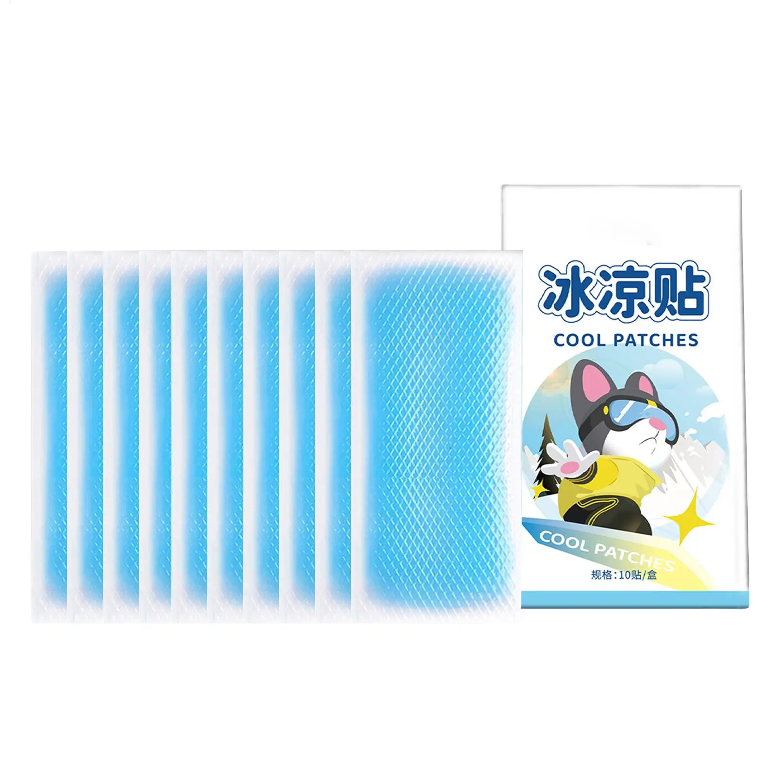 10PCS Cooling Gel Patch 8H Long Lasting Disposable Cooling Sticker Outdoor Camping Hiking Summer Heat Relief Body patches