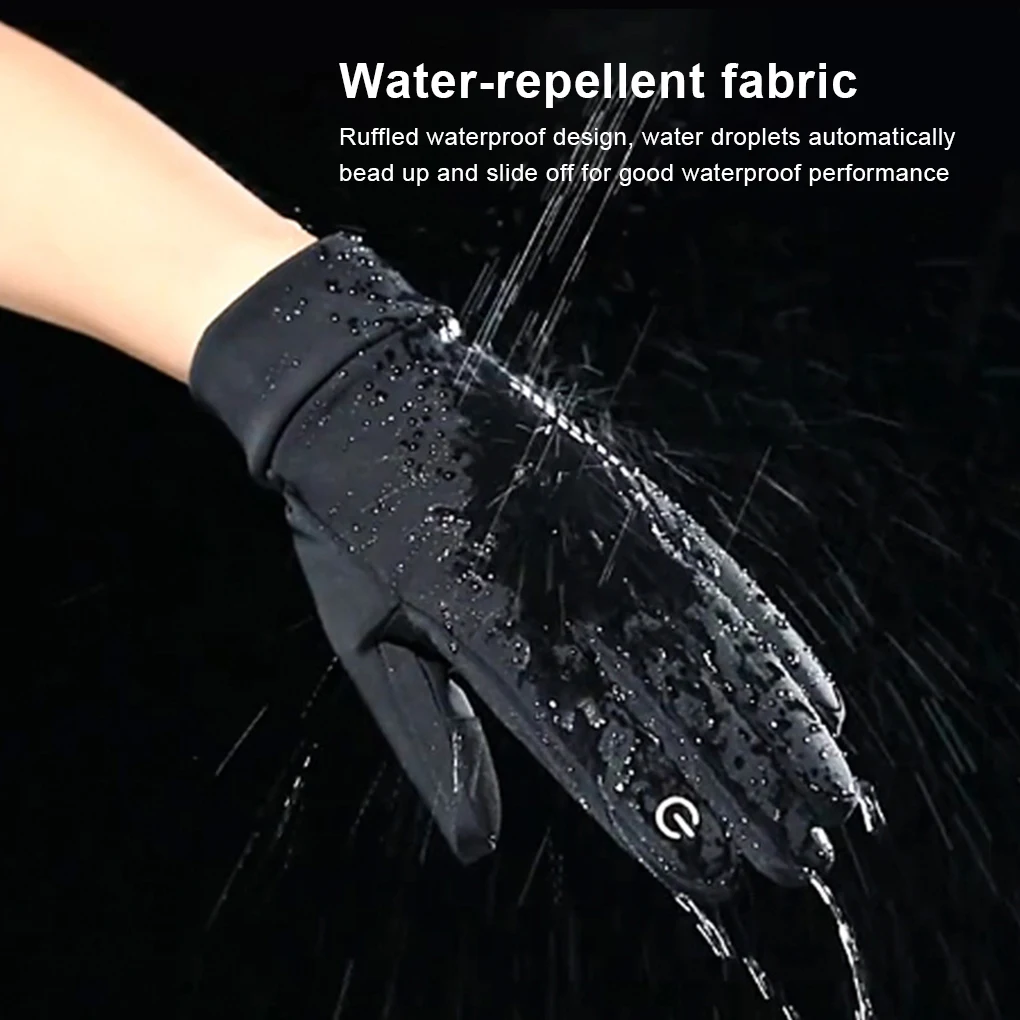 1 زوج قفاز نونسليب تنفس يندبروف قفازات مقاومة للماء دراجة نارية في الهواء الطلق ركوب ملحق المشي لمسافات طويلة التزلج الأسود XL
