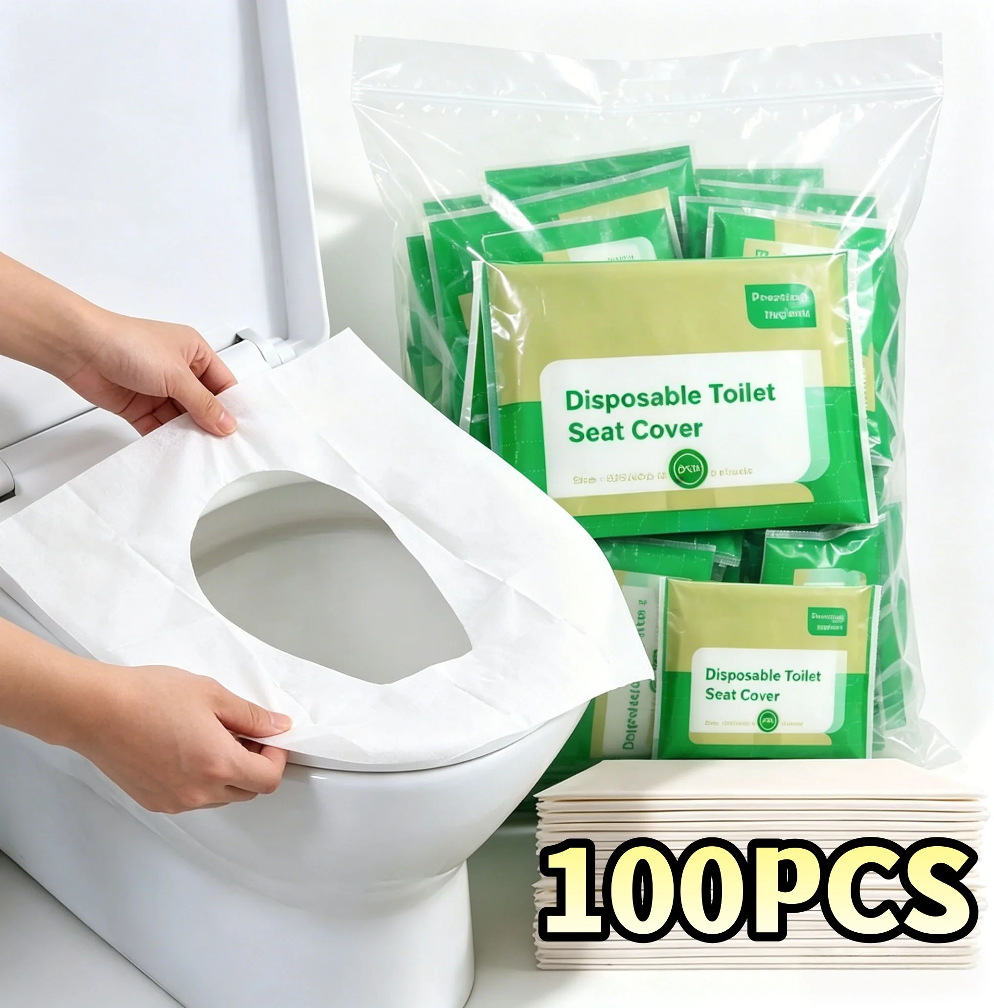 Disposable Portable Toilet Seat Cover Travel Camping Hotel Bathroom Accessories Degradable Waterproof Soluble Water Toilet Mats