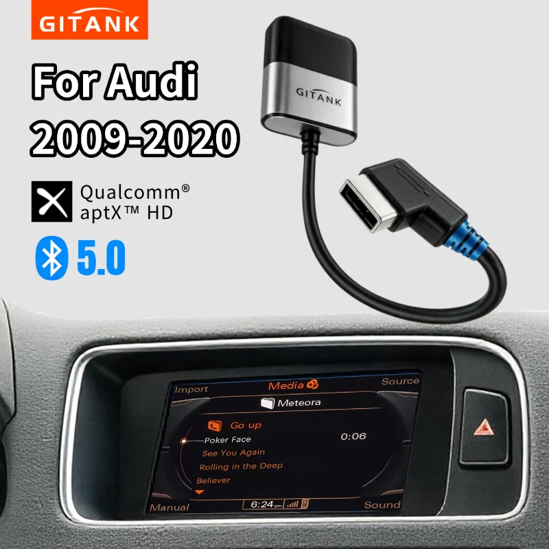 Car Bluetooth5.0 Adapter Kit for Audi 2009-2020 MMI AMI 2G 3G iPod Music Receiver