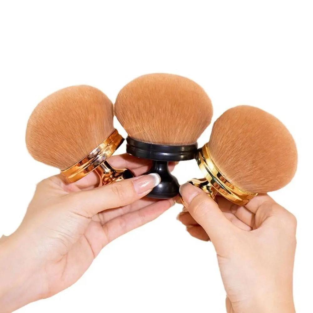 Ergonomic Extra Large Body Makeup Brush Soft Mushroom Wide-Headed Kabuki Brush Fashion Gold Nail Powder Brush Beauty