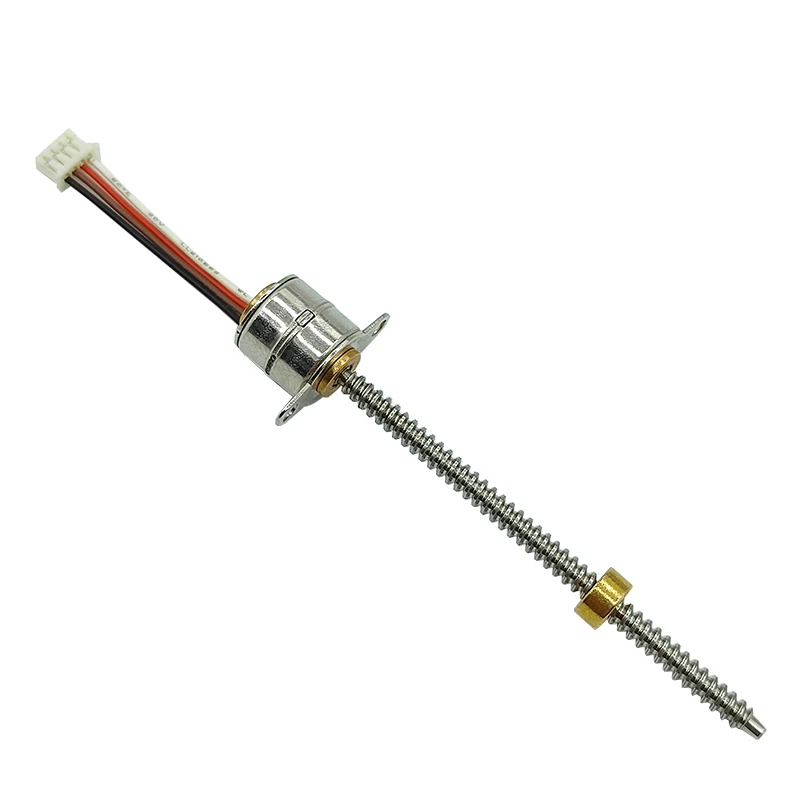 50mm Stroke Mini 10mm Precision Linear Stepper Motor DC 5V 2-Phase 4-Wire Stepping Motor Long Lead Screw Rod Slider Moving Nut