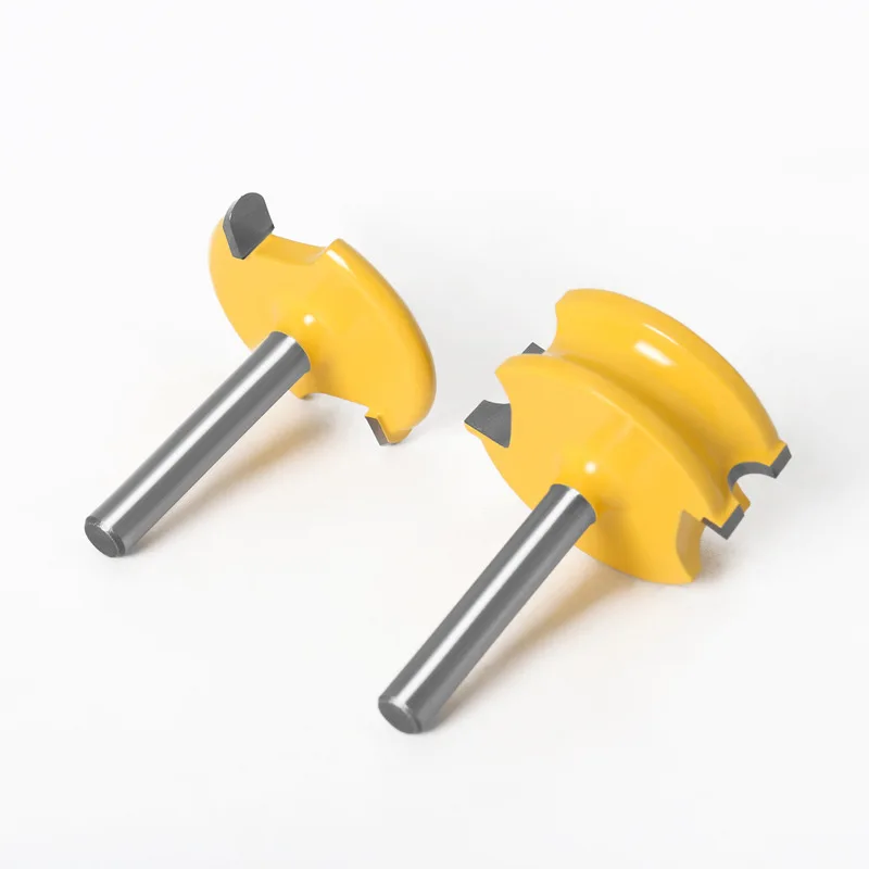 2 Pieces 1/4 Inch Shank Curved T Tenon Router Bits, Wood Flooring Joining Bits, Woodworking Milling Cutters for Trimmers & Route