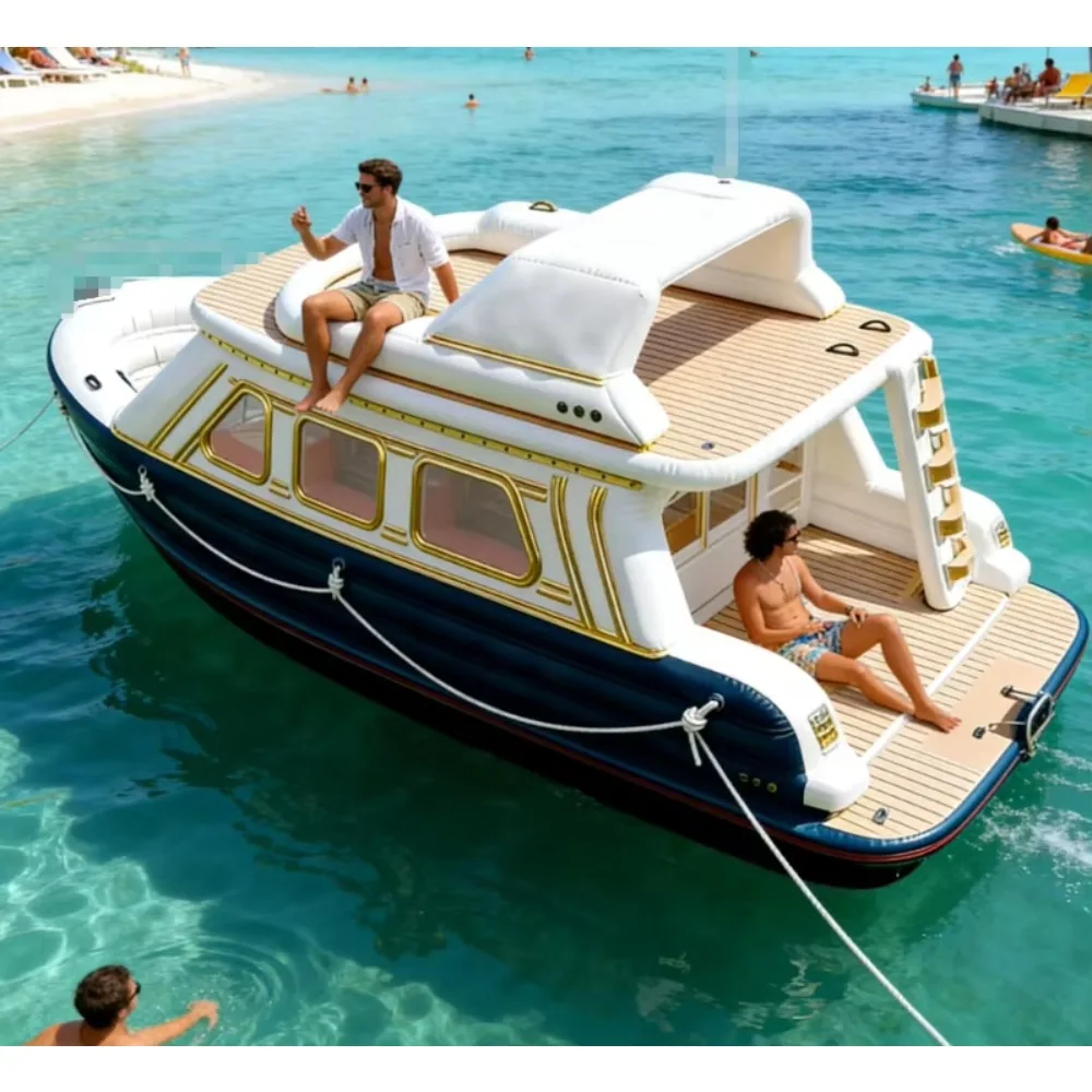 Bote Inflable Eléctrico de Dos Pisos, Nuevo Bote de Recreo para Actividades Acuáticas