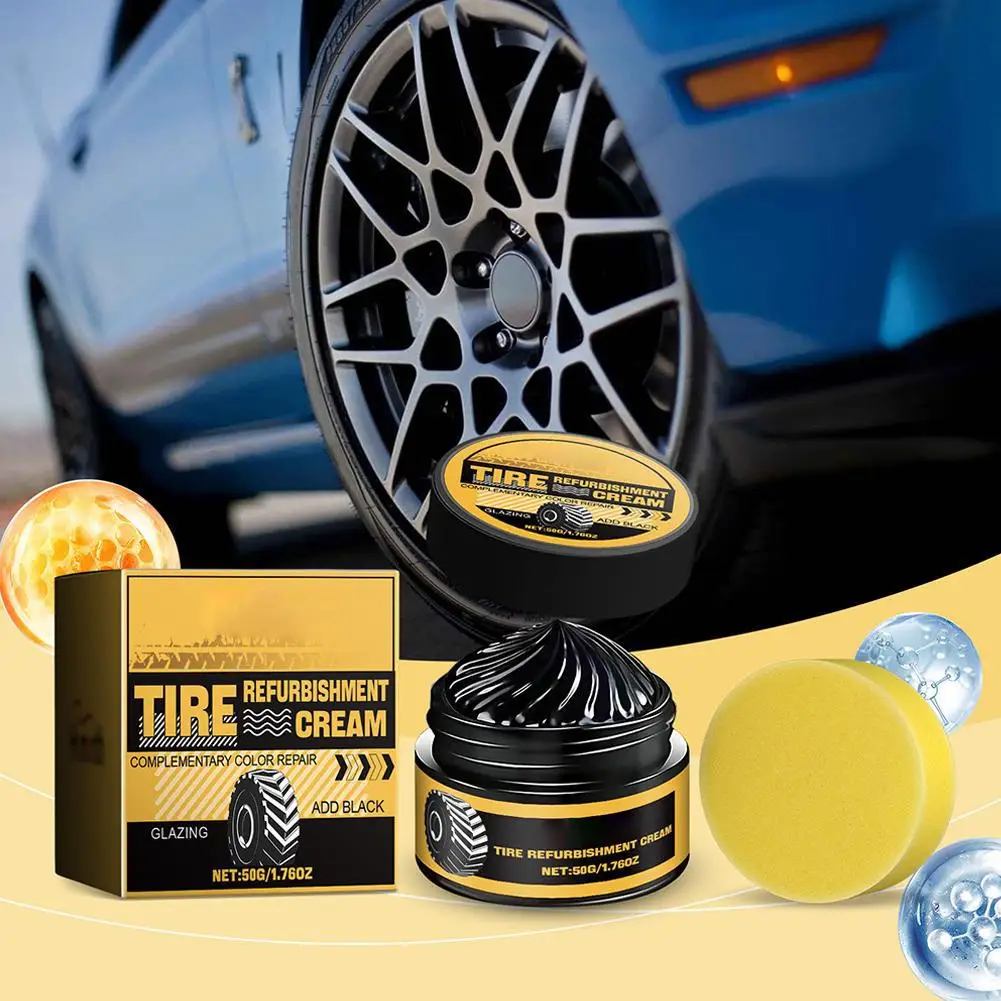 Tire Shine Coating Tyre Gloss Hydrophobic Sealant Wax Agent Shine Black Auto Car Refurbishing High Lasting Gloss Tire Long F2i0
