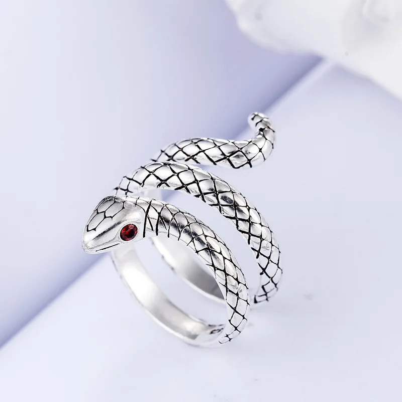 Trendy Personality Punk Snake Rings For Women Lady Resizable Size Rings Party Jewelry Charm Gifts