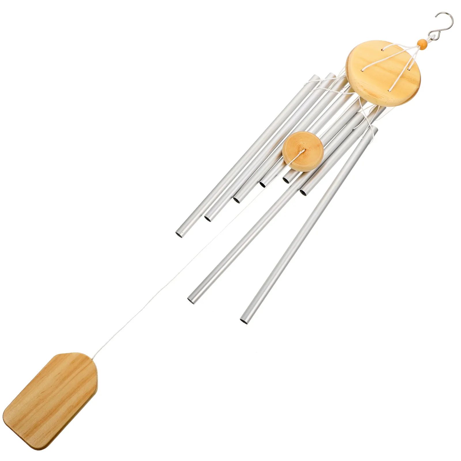 

Ветряной колокольчик из соснового дерева с алюминиевыми трубками, для улицы, сада, патио, балкона, памятный подарок