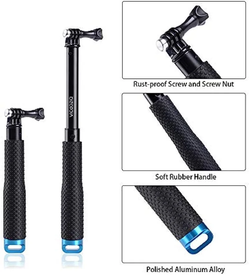 48 ซม.อลูมิเนียมอัลลอยด์มือถือ Selfie Stick Telescoping POLE สําหรับ GoPro HERO 12 11 10 9 8 7 OSMO Action Xiaoyi SJCAM Eke