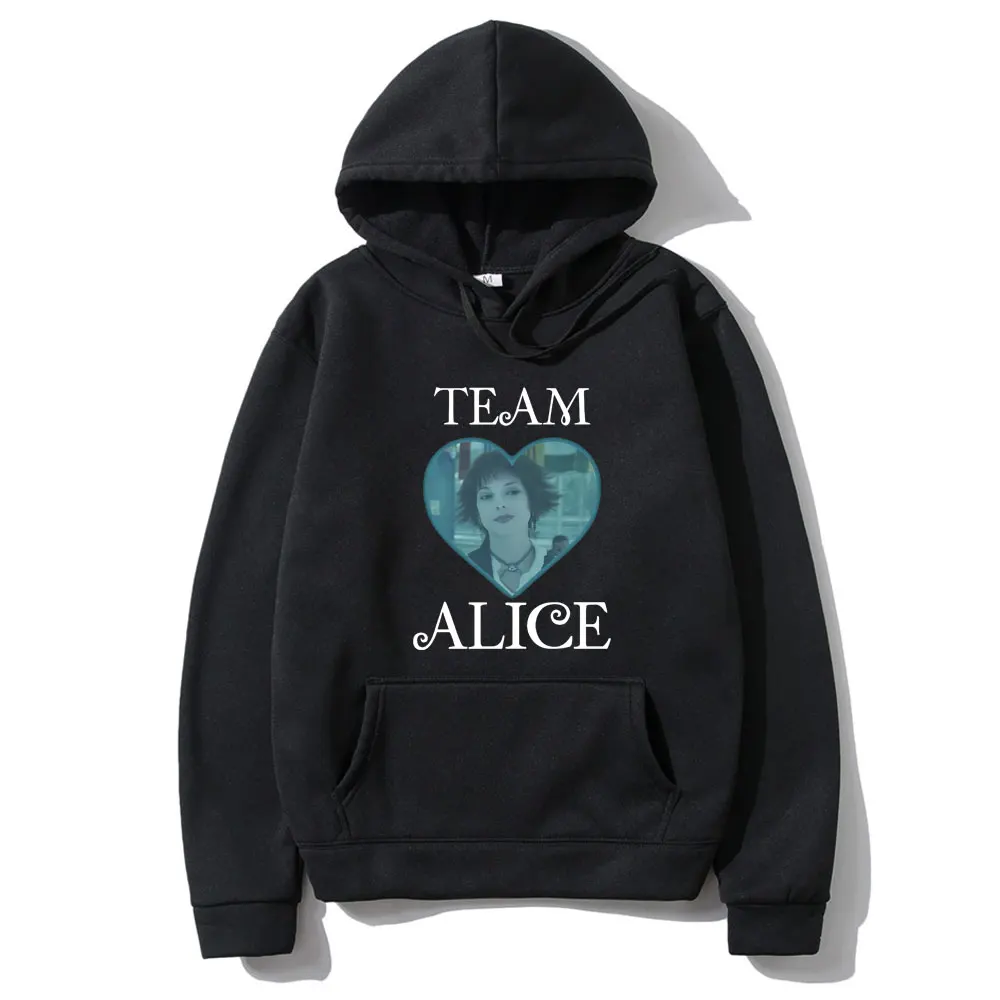 

Movie Twilight Team Alice Cullen Graphic Hoodie Robert Pattinson Funny Meme Hooded Sweatshirt Men Women Fashion Vintage Hoodies