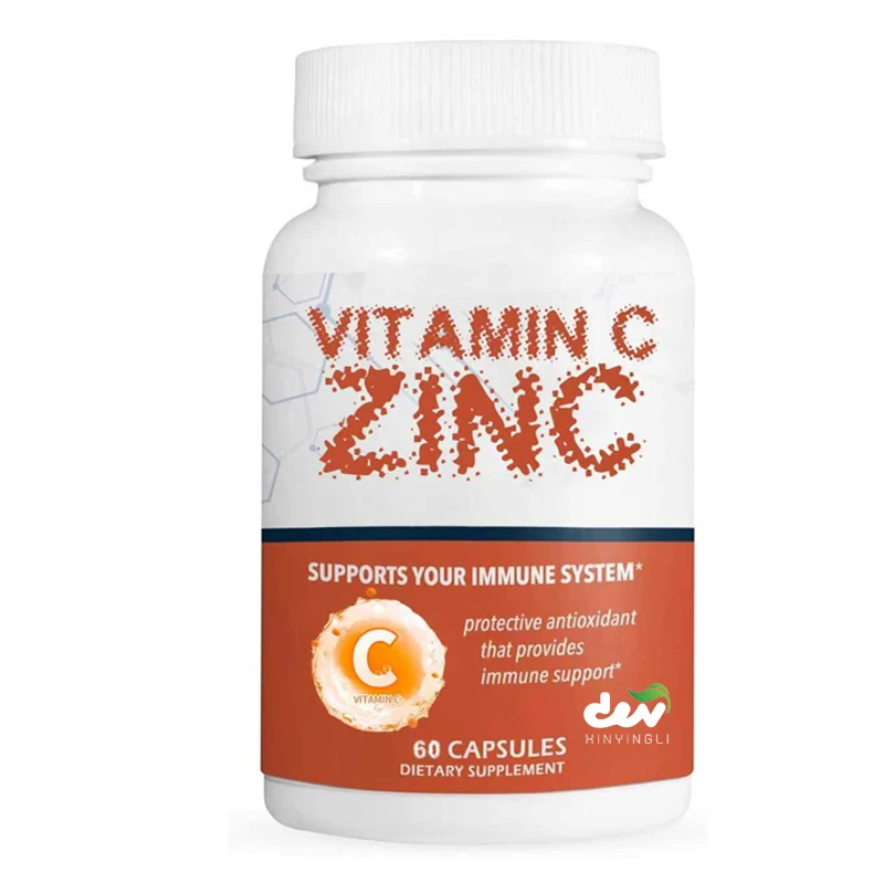 Vitamina C 1000 mg, que contiene zinc, fruta de rosa y bioflavonoides cítricos, suplemento de apoyo inmunológico, 60 cápsulas