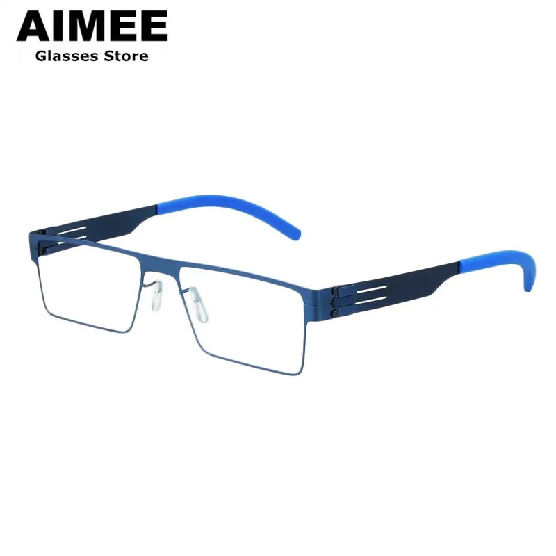 Men‘s Business Stainless Steel Glasses Frame Germany Brand Design Prescription Eyeglasses Women Ultralight Optical Spectacles