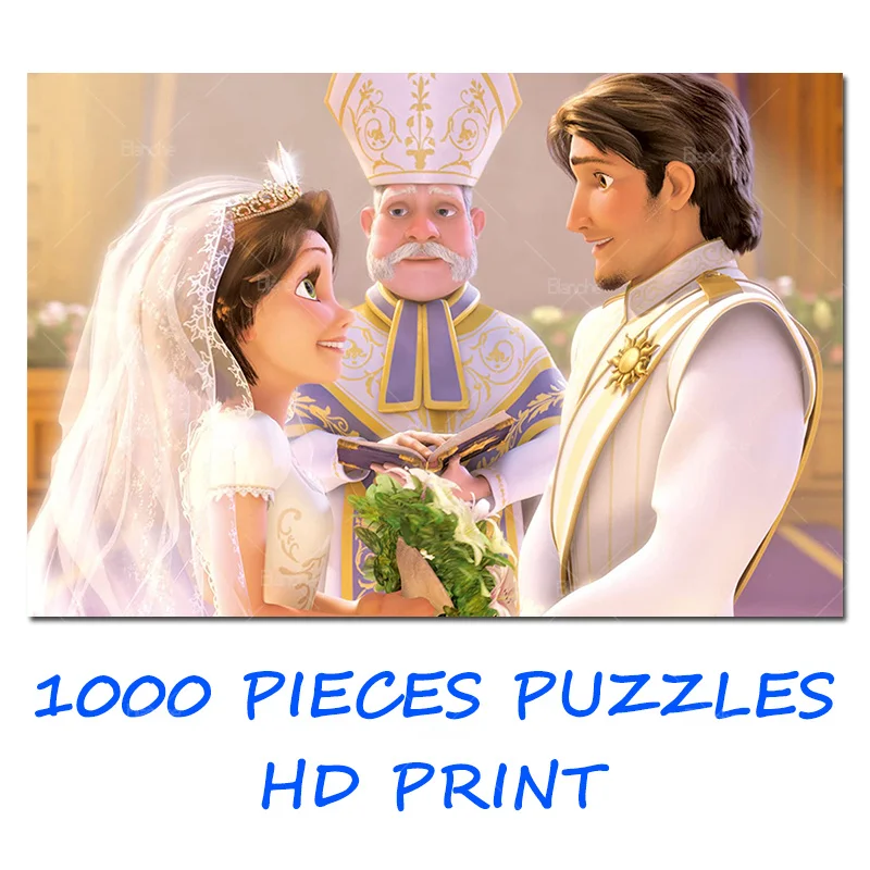 

Princess Rapunzel Wedding Still Disney Film Tangled 1000PCS Puzzles Paper Jigsaw Puzzle Game Relaxing For Girls Teen Friend Gift