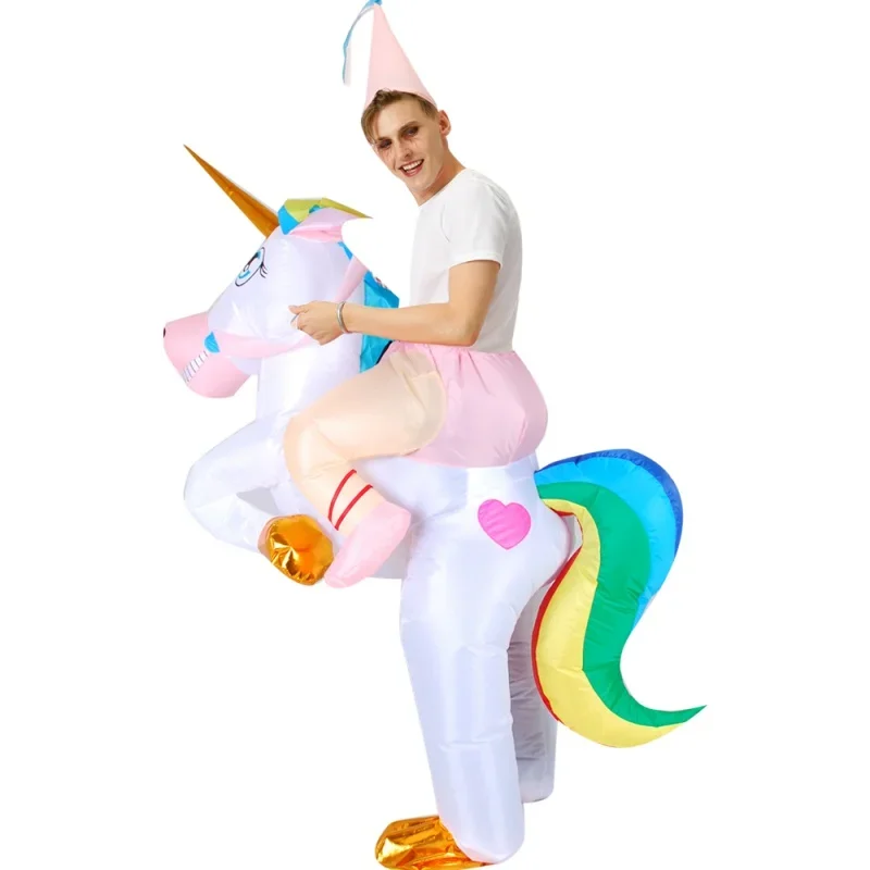 Nuevo disfraz inflable de unicornio para adultos, caballo de montar, disfraz de Halloween, disfraz de fiesta, disfraz de cosplay, Carnaval, Navidad, vestido de mascota