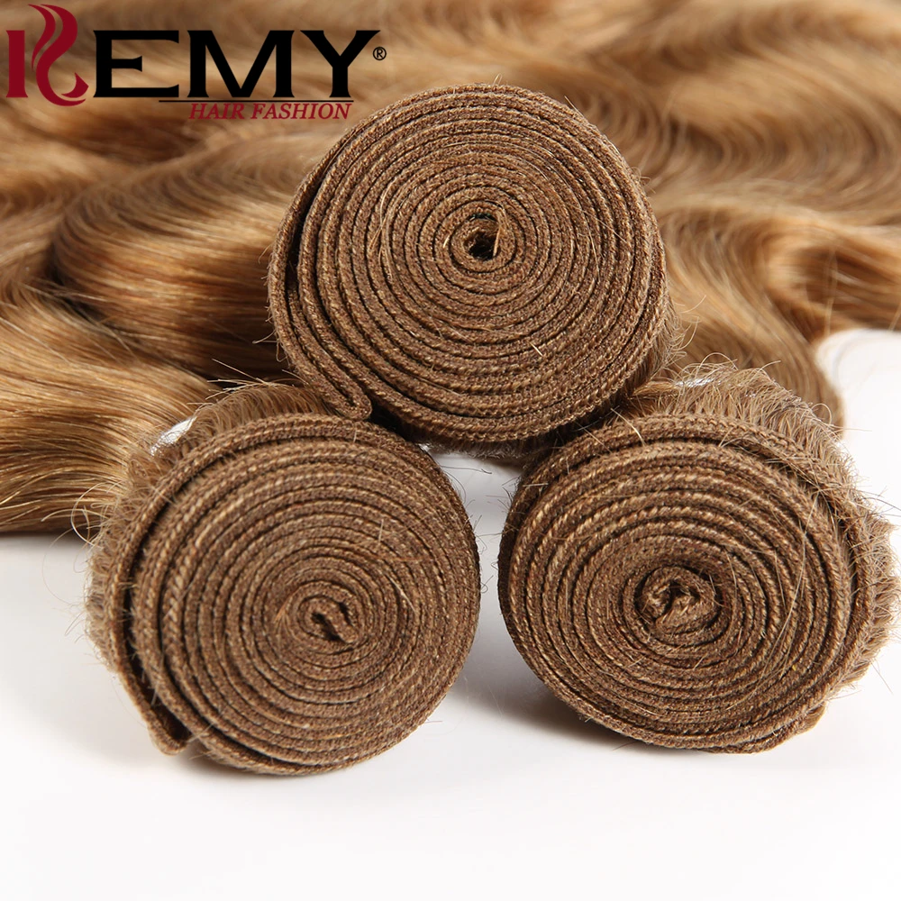 Mechones de cabello humano ondulado, extensiones de cabello brasileño ondulado, color rubio miel, Remy, 100% cabello humano pulgadas de largo, 3/4 piezas