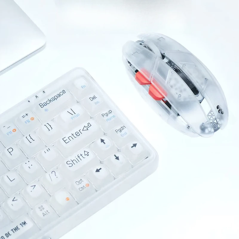 Transparent mechanical keyboard dual-mode wireless customized keyboard, pluggable shaft jellyfish shaft suitable for office game
