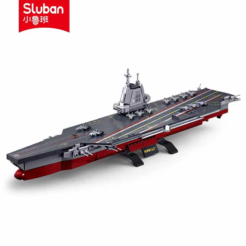 Sluban Building Block Toys Ship B1211 Chinese Carrier Vessels Fu Jian Ship 557PCS Model Bricks Compatible With Leading Brands