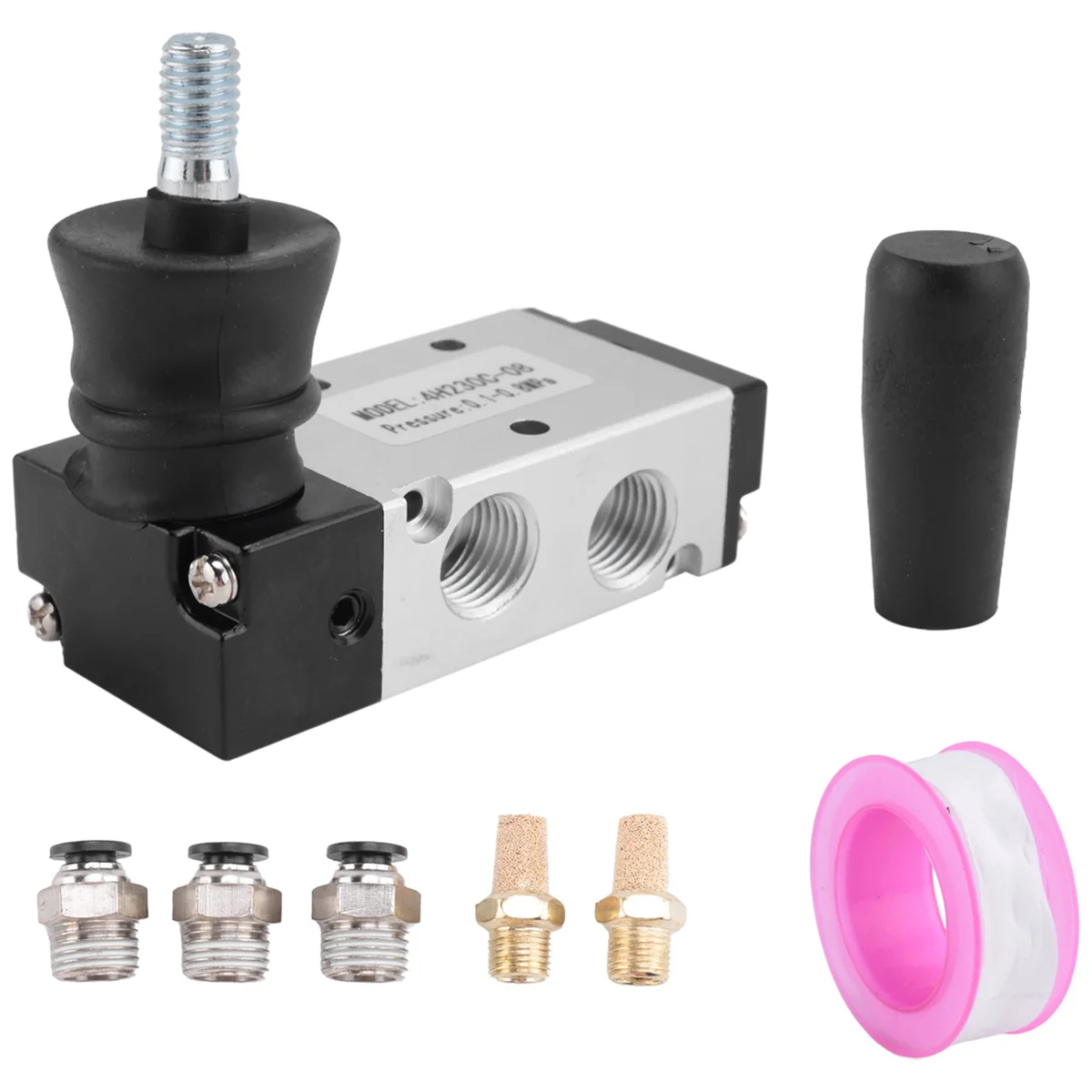 

1/4Inch NPT 5 Way 3 Position Air Hand Lever Operated Valve Pneumatic Solenoid Valve Manual Control Push-Pull 4H230C-08