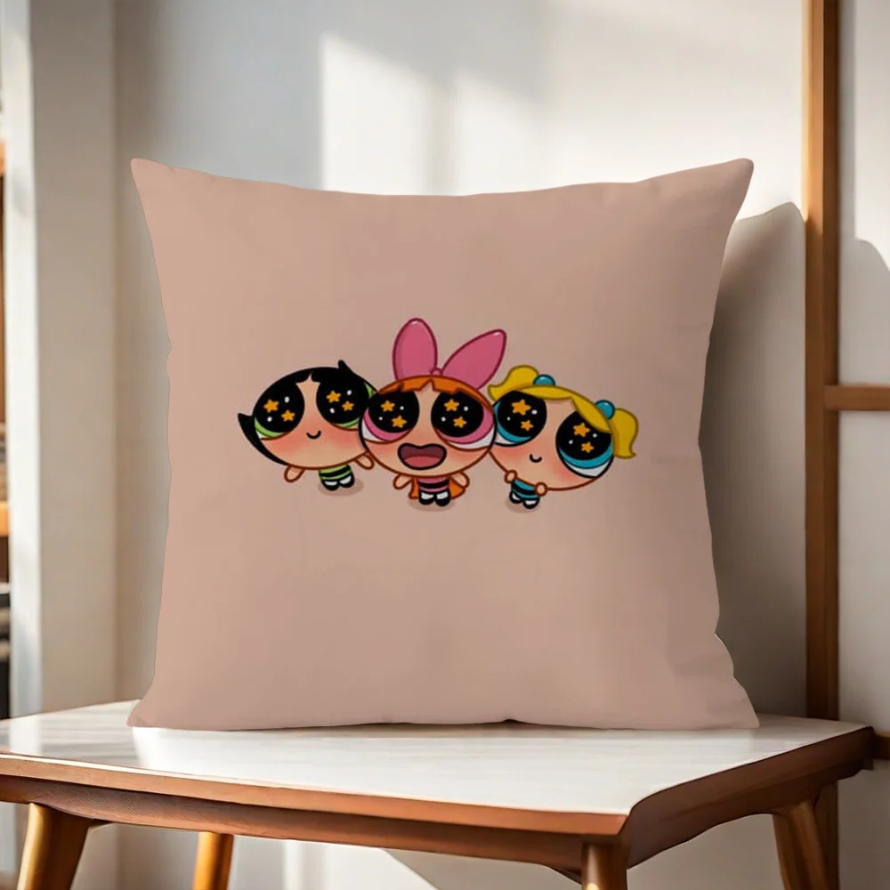 The P-Powerpuff G-Girls Cute Pillow cover Sofa living Printing Decoration Room  Office Coffee Shop Car Nordic Simplicity Cover