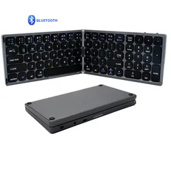 JOMAA Folding Bluetooth Wireless Keyboard Rechargeable Foldable Keyboard With Number Phone Full-size Keyboard For Tablet/Desktop