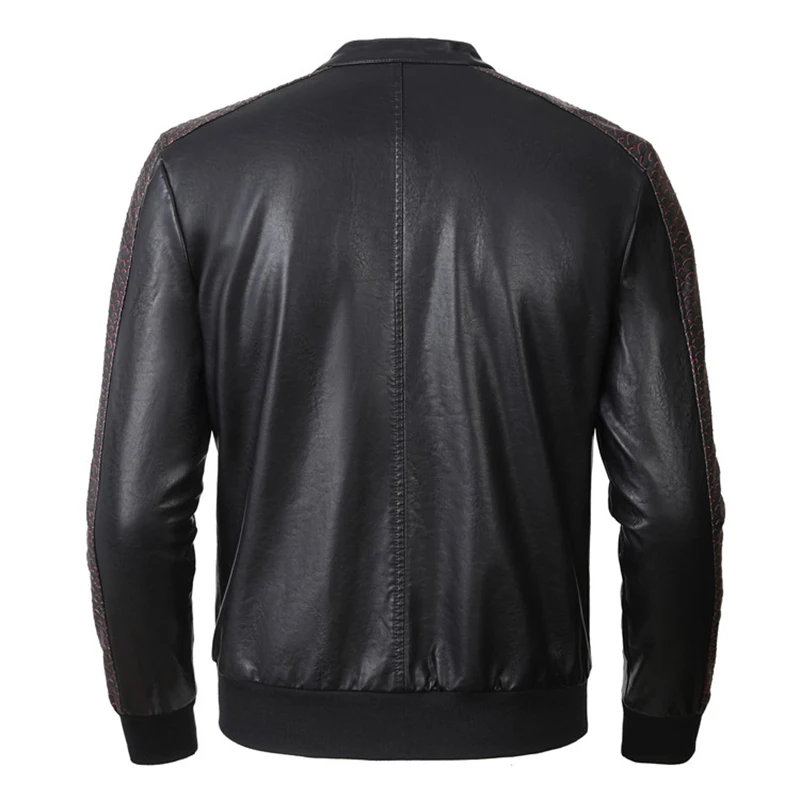 2024 leather jacket men\'s PU letter embroidered fashionable motorcycle jacket top of the line winter luxury new uomo plein XXXL