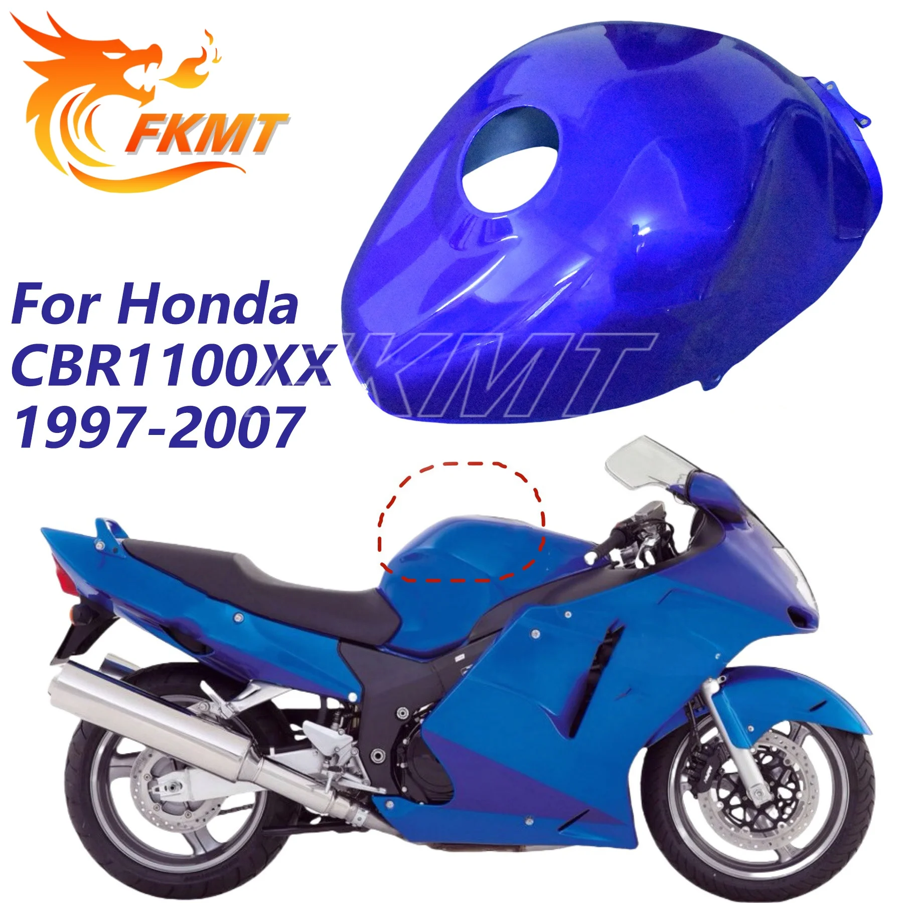 Kit de carenado de motocicleta, carcasa de tanque de combustible adecuada para Honda CBR1100XX CBR 1100 XX 1997 1998 1999 2000 - 2007, carcasa de tanque de combustible