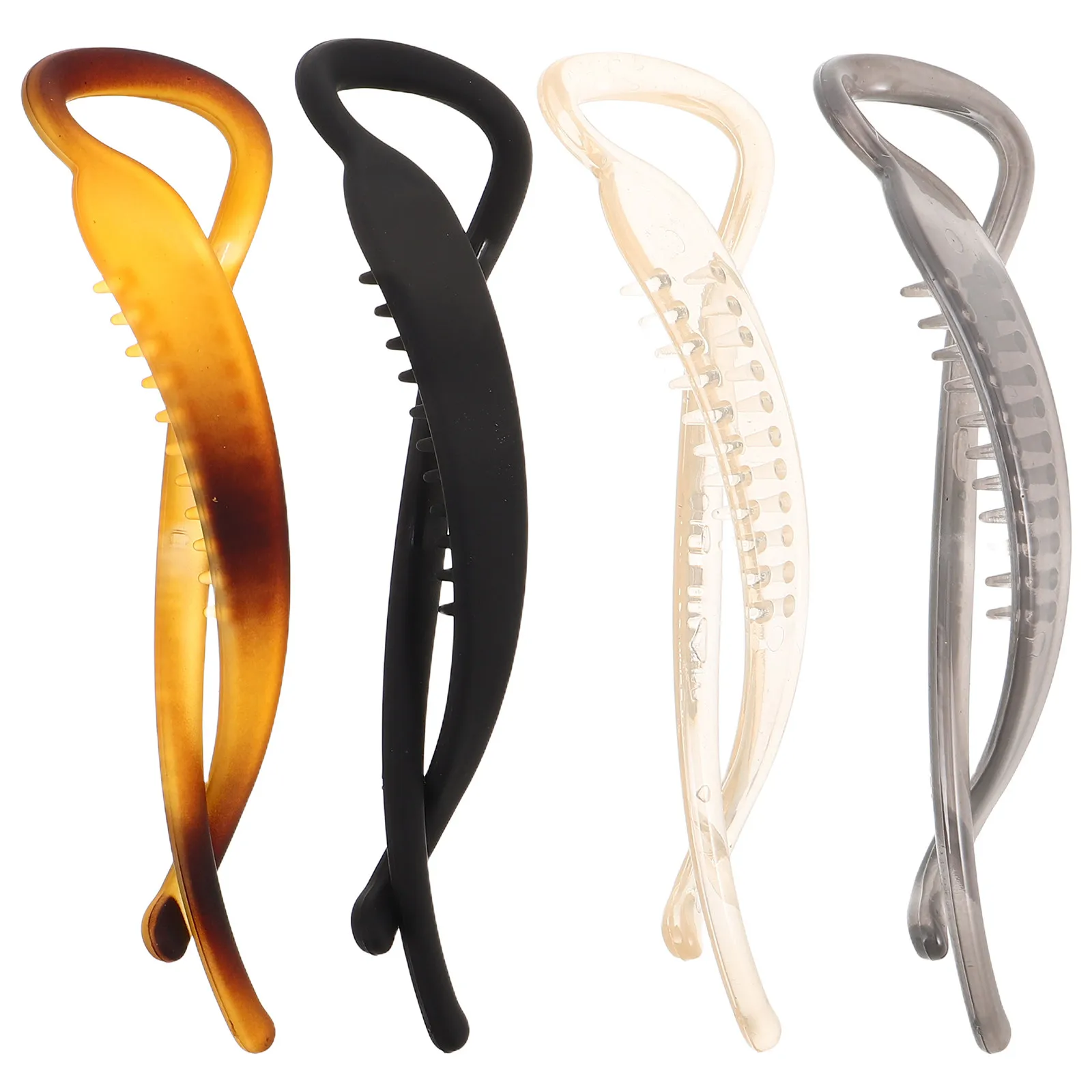 

Набор из 4 матовых заколок-твистов для волос, пластиковые зажимы для хвоста, аксессуары для укладки кудрявых волос, легкие и надежные заколки для женщин и девушек