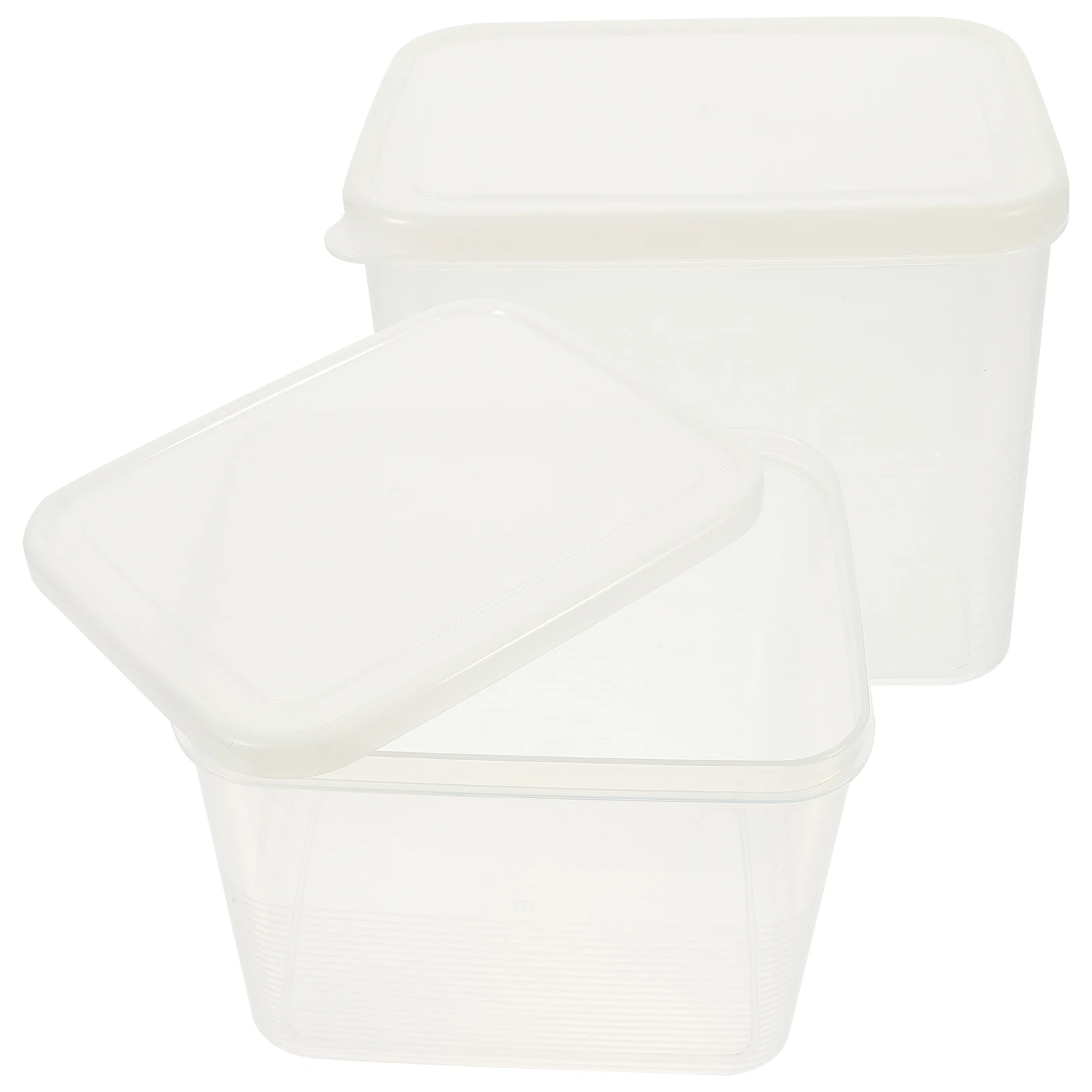 

2Pcs Fridge Sealed Container Square Storage Box Food Fresh Keep Holder Bread Dispenser Travel ganizer Transparent Safe Material