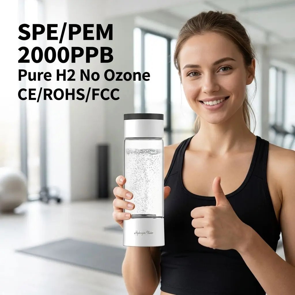 

420ml Large Capac Drinking Hydrogen Rich Water Bottle 2000PPB SPE PEM USB Fast Charge 5/10 Mins Portable H2 Cup Home Outdoor Use