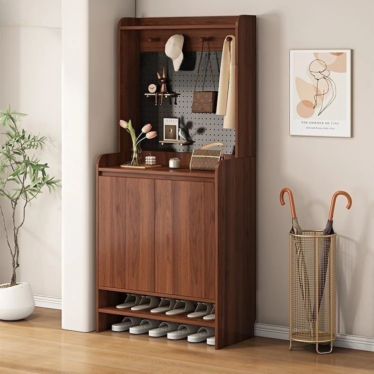Household door storage shoe cabinet Home storage shoe cabinet Integrated against the wall New popular door hole board shoe cabin