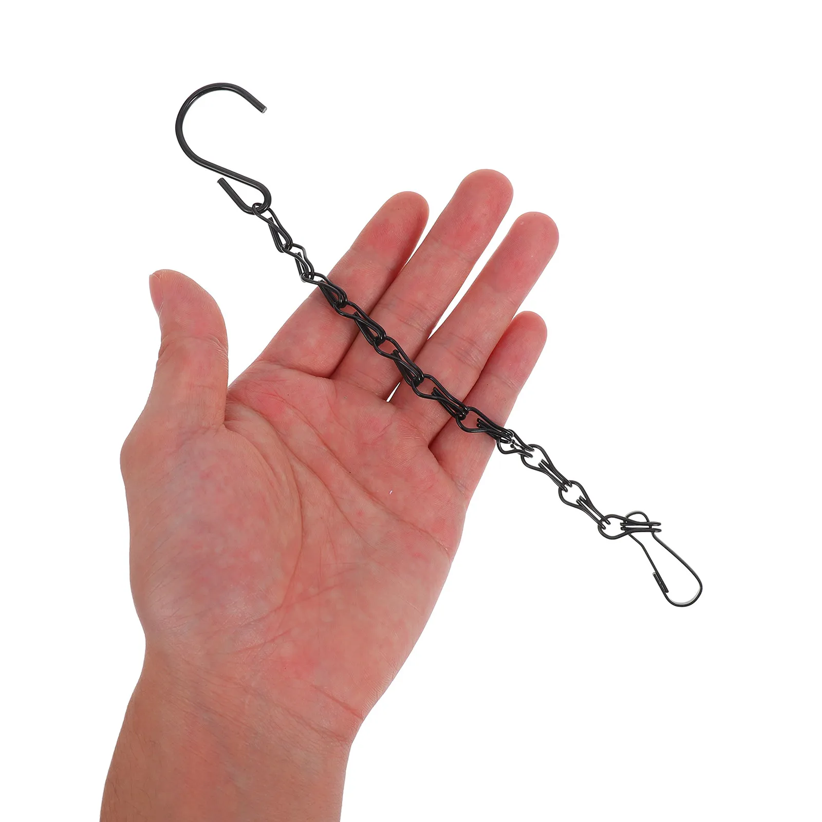 5Pcs Black Double Hook Chain Hanging Chains for Bird Feeders Planters Flower Pots Iron Chain Ceiling Wall Fence Hanging Basket view 5