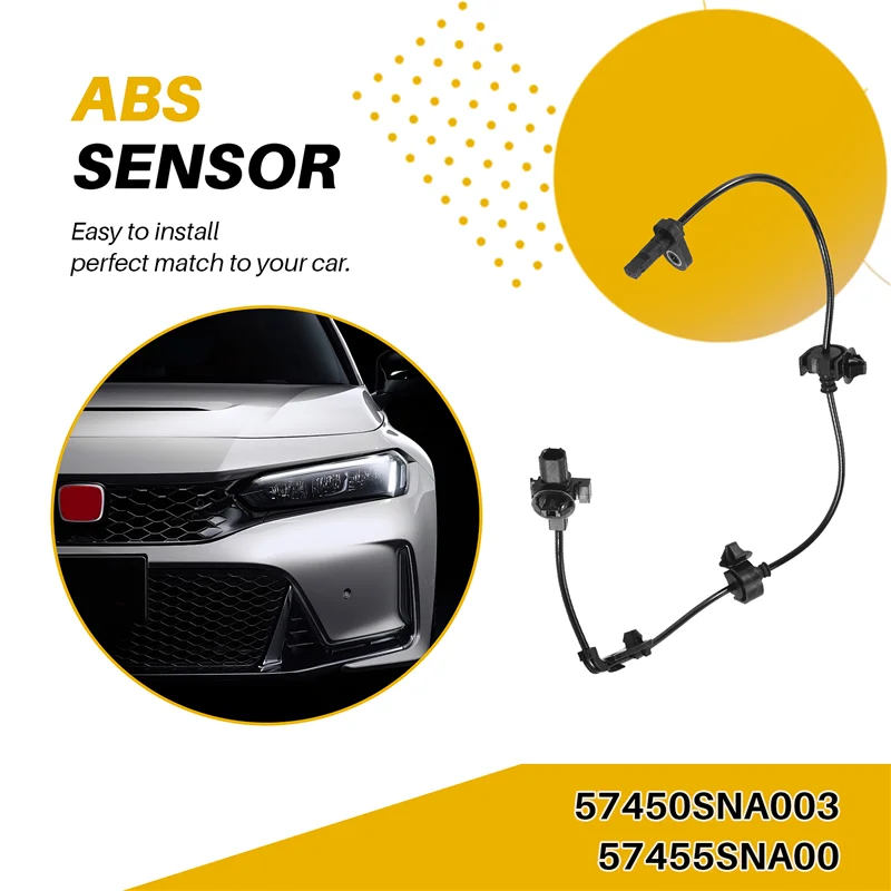 Sensor de velocidad de rueda delantera derecha/izquierda ABS, 2 uds., apto para Honda Civic 2006-2011 57450-SNA-003 57455-SNA-003-AU62