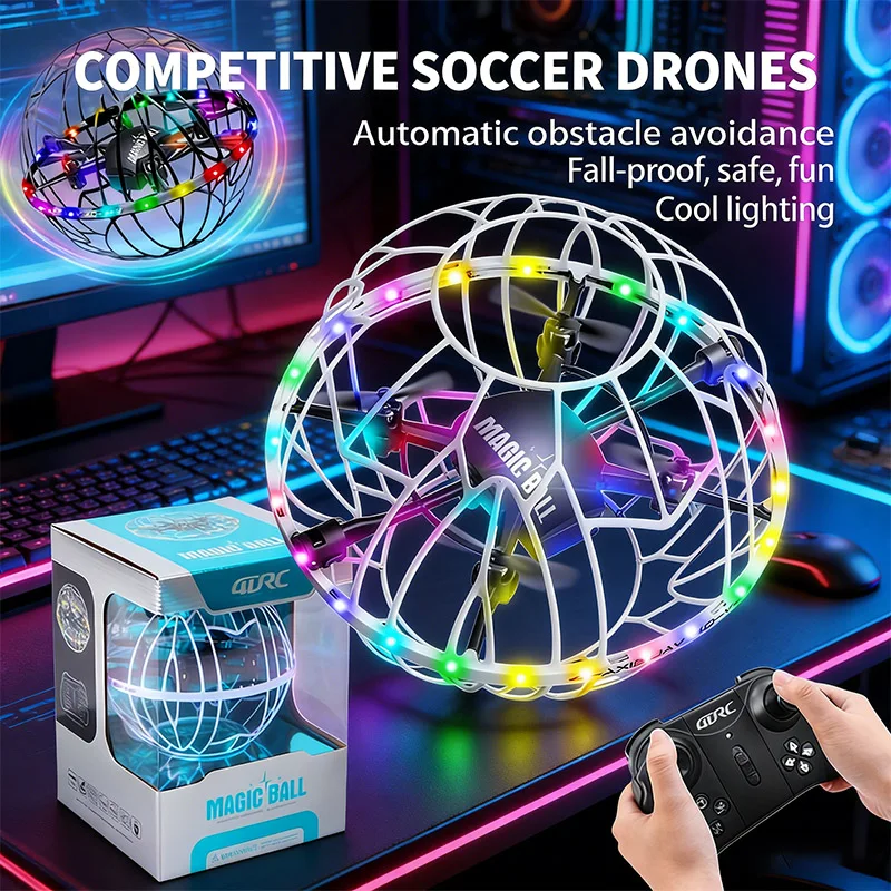 

Дрон 4DRC для футбольных соревнований, интеллектуальный квадрокоптер с функцией обхода препятствий, Wi-Fi FPV, полная защита, радиоуправляемый летающий шар-игрушка
