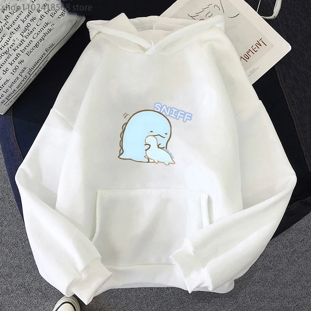 Hoodies de dinossauro para mulheres dos desenhos animados sumikko gurashi moletom gráfico kawaii meninas roupas de inverno dos homens sudadera y2k