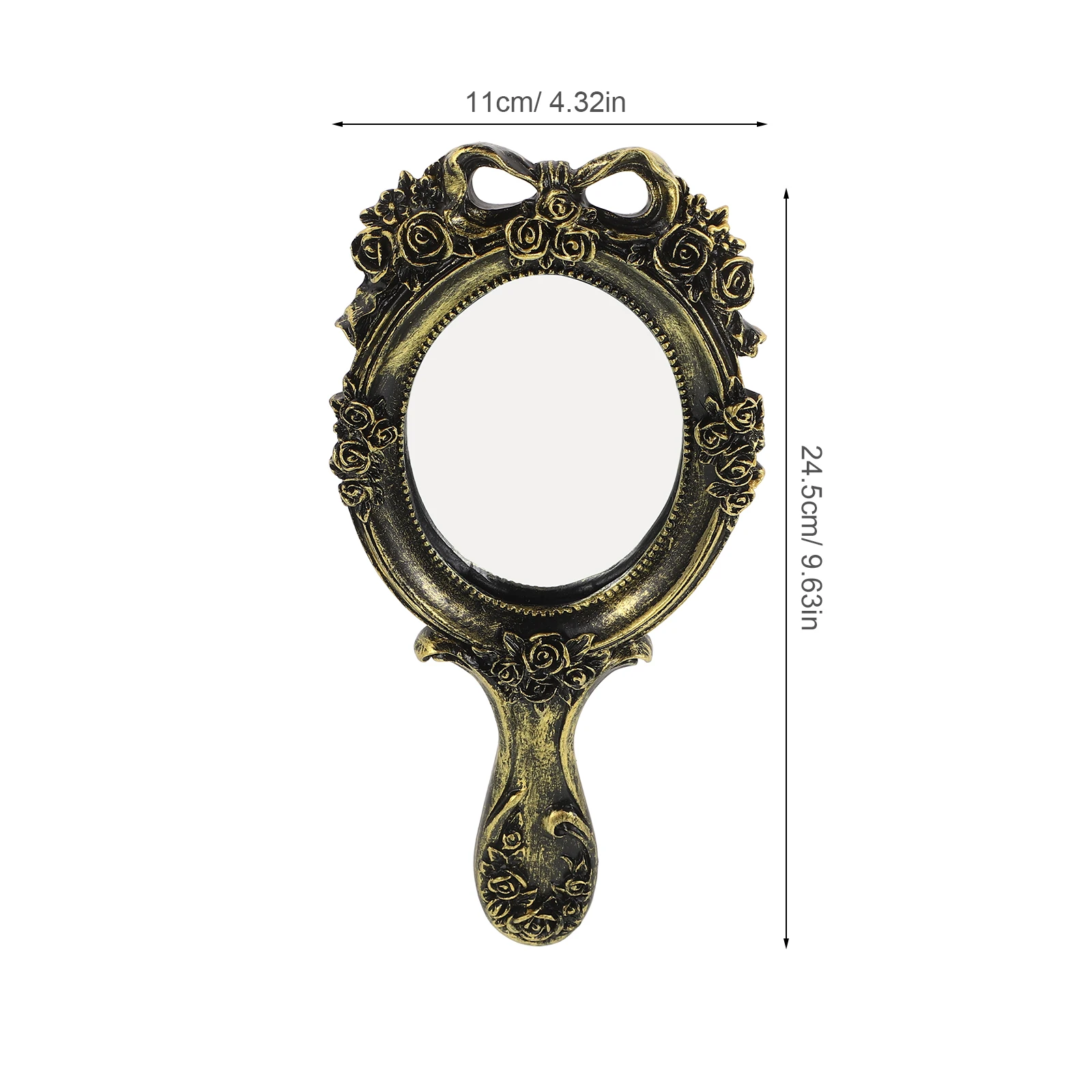 Handheld Vintage Makeup Mirror Compact Portable Small Elegant Retro Style for Women Daily Use and on-The-Go Touch-Ups