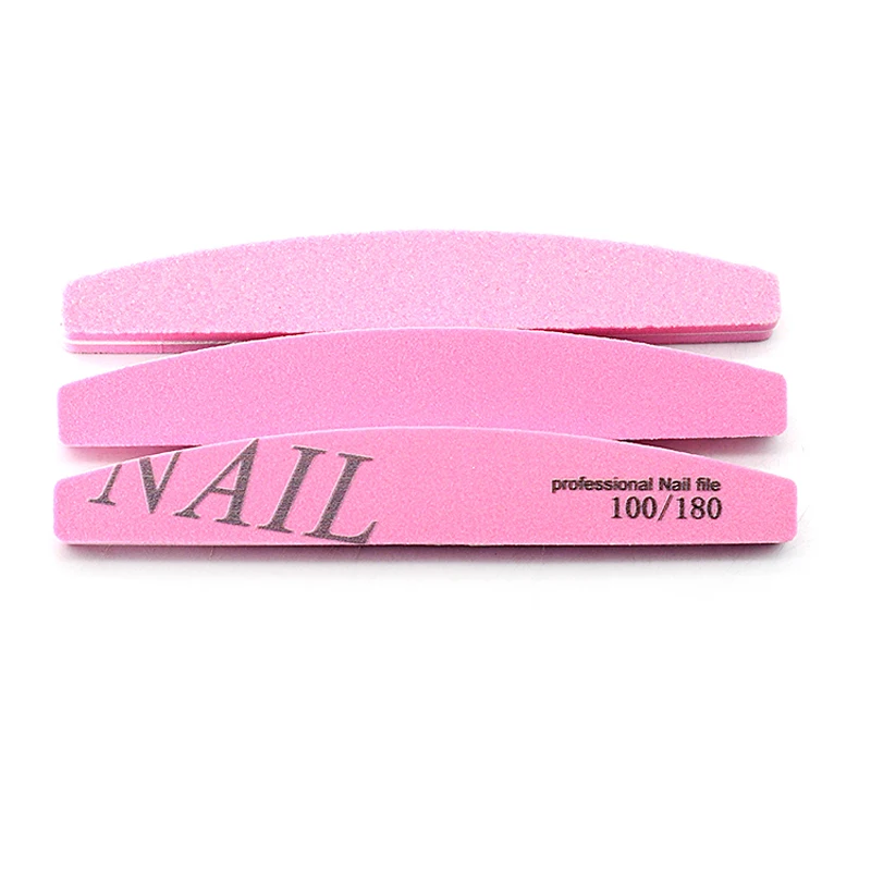 50pcs Professional Washable Sandpaper Sponge Nail File 100/180 Double-sided Sanding Buffer Block  Pedicure Manicure Nail Files