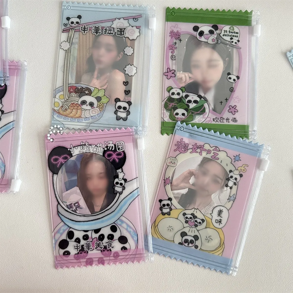 Creative Candy Bag Photocard Holder Cartoon Panda Student ID Bus Card Cover Ins 3 Inches Idol Photo Card Sleeves Storage Bag