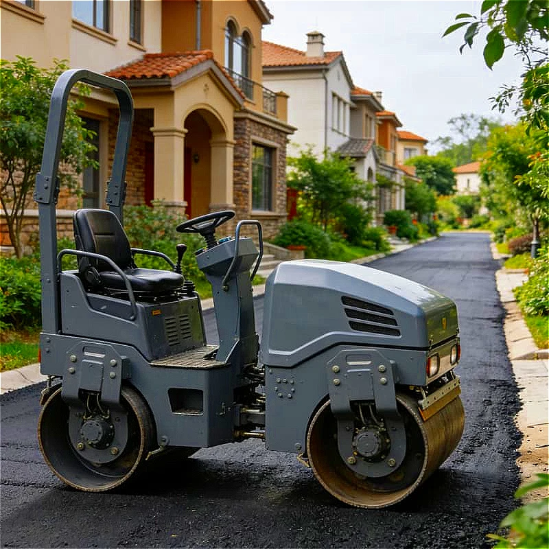 High Quality Mini Road Roller Walk Double Drum Vibratory for Driveway Patio Pavers Curb Edge Narrow Space Compact Customized