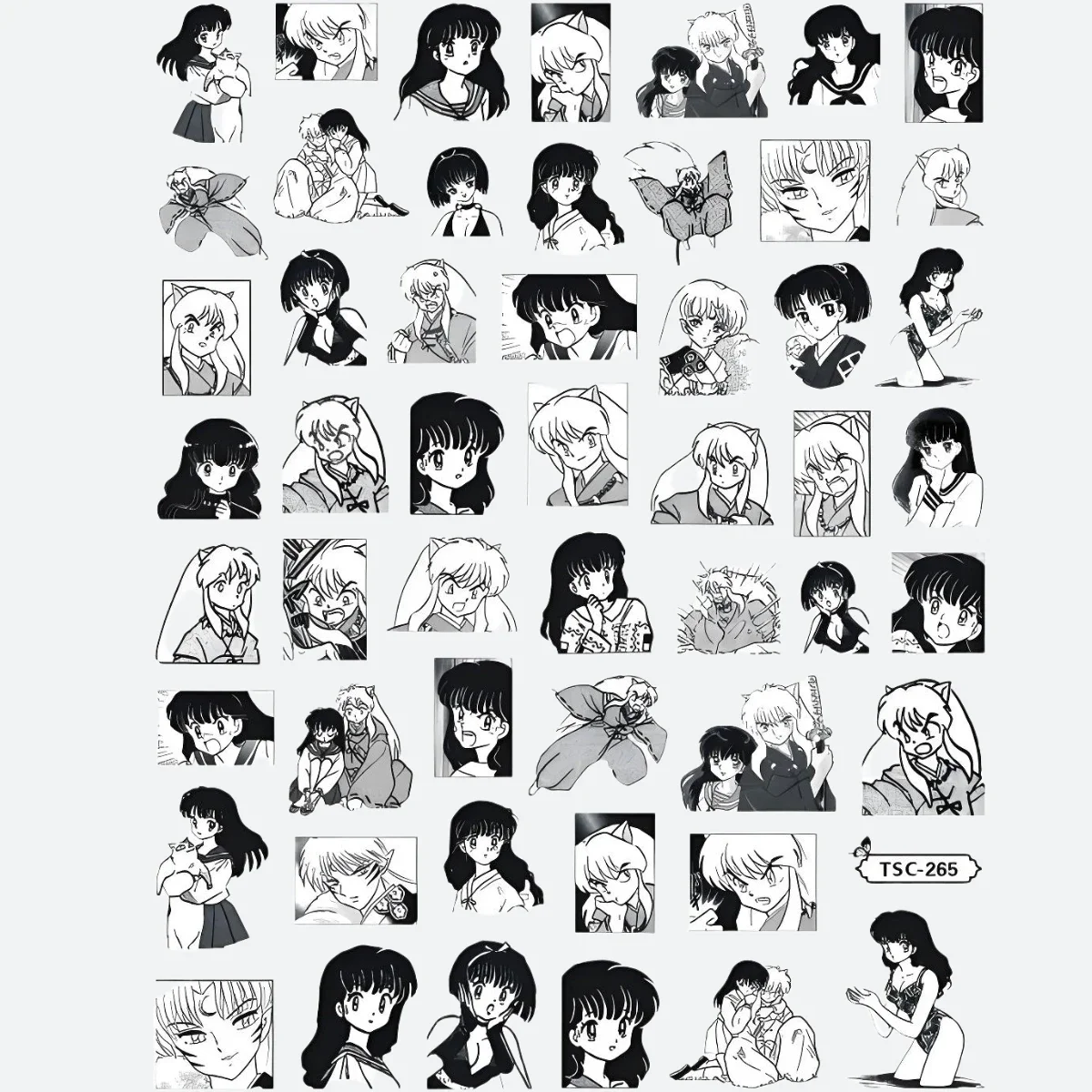 TSC-264-265 , Inuyasha, Morha, autocollant d'art d'ongle de chasseur d'anime pour la mode d'ongle de bricolage