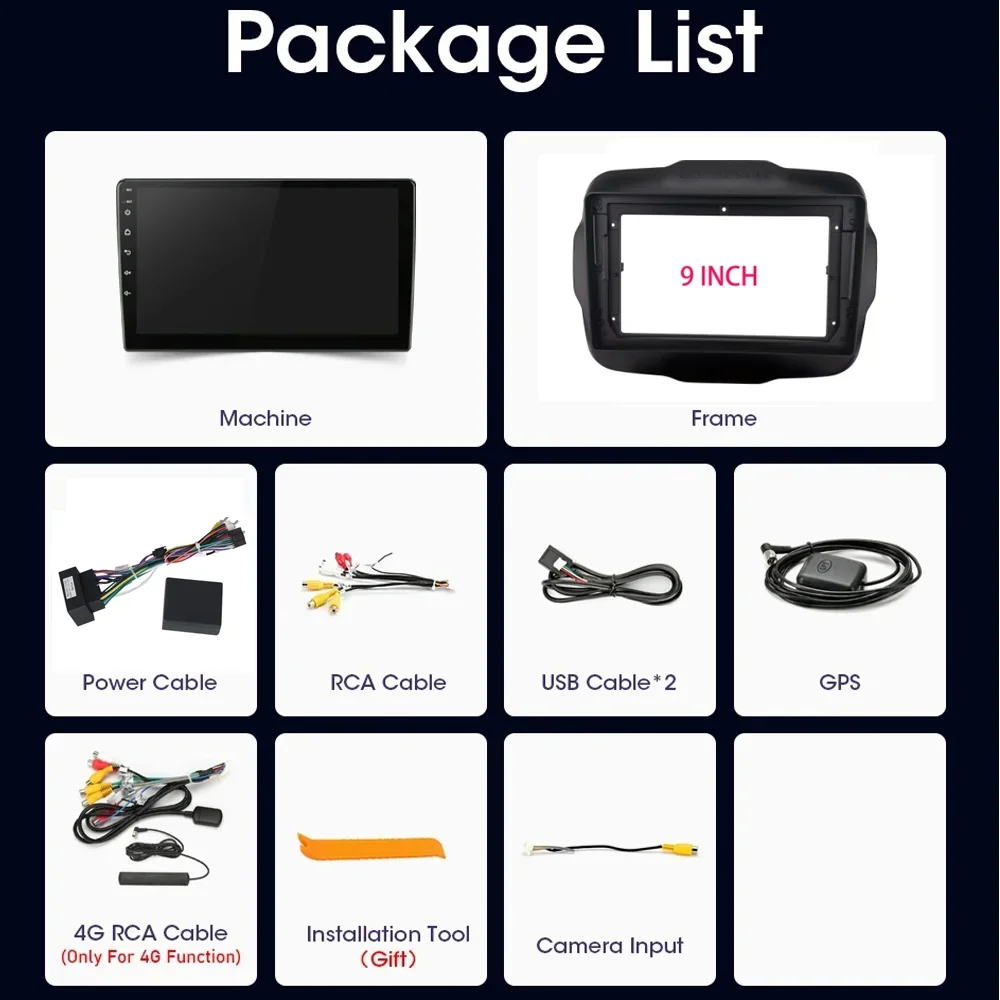 2 Din أندرويد 13 راديو السيارة الوسائط المتعددة مشغل فيديو ل Jeep Renegade 2016 - 2020 السيارات ستيريو الملاحة GPS 4G Carplay Headunit