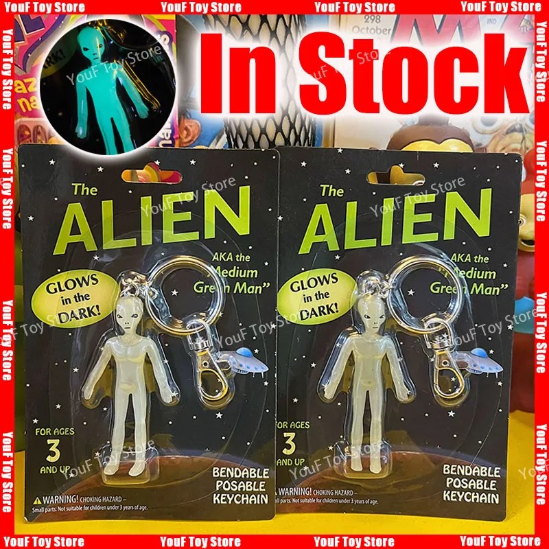 In Stock Glows In The Dark Alien Et Medium Green Man Anime Action Figure Collection Model Toy Kid Christmas Birthday Gift Custom