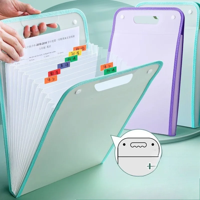 A4 Student Handheld Test Paper Storage Bag Folder Multi Layer Large Capacity Expanding File Classification Portable Organizer