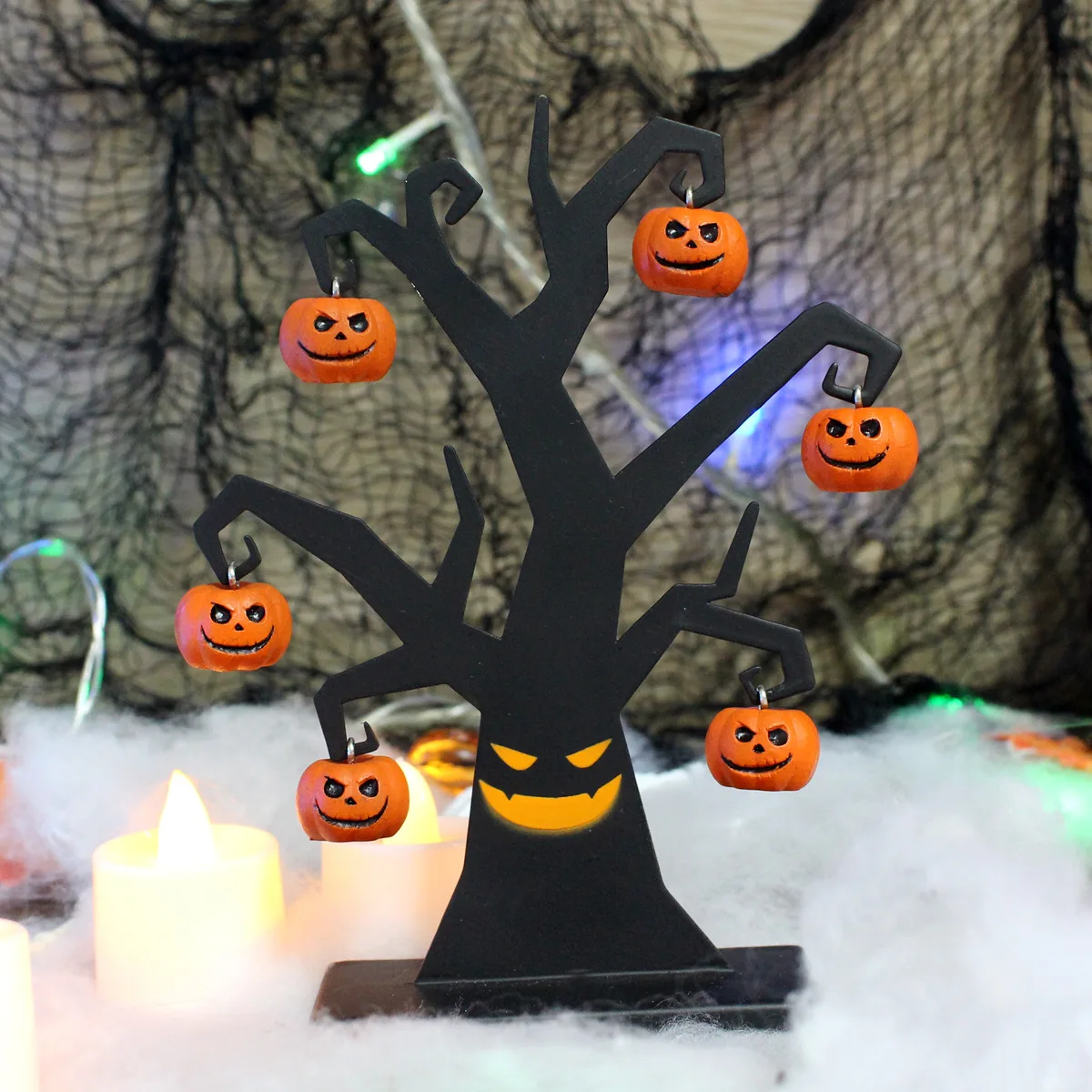 

‌Iron Pumpkin Ghost Tree - Gothic Halloween Decor for Party‌