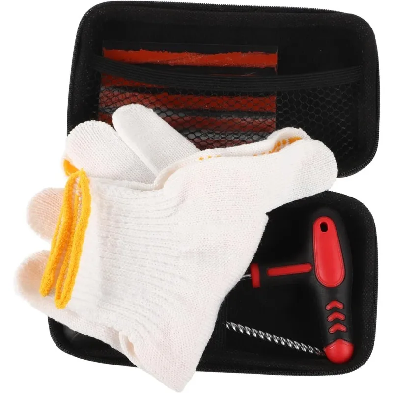 

Heavy Duty Tire Repair Kit Portable Tire Repair Kit Motorcycle Tire Plug Kit With EVA Bag for Puncture, 1 Set Plugs Patch Strip